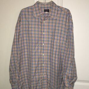 Paul & Shark Yachting Button down LS Shirt Blue Green Orange white check shirt